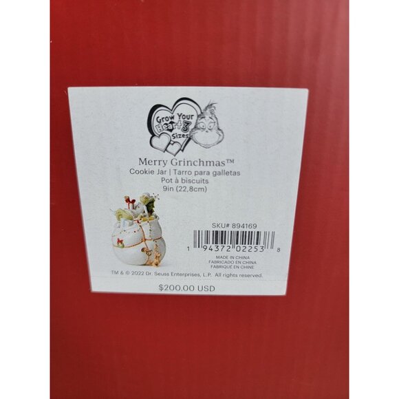 Lenox Merry Grinchmas cookie jar large NEW collectible Xmas - Picture 4 of 6